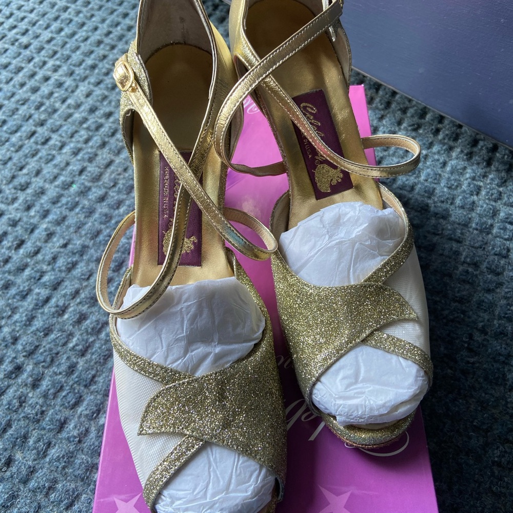 Celebrity Lisa Gold Starlight Glitter Women's Dance Shoes